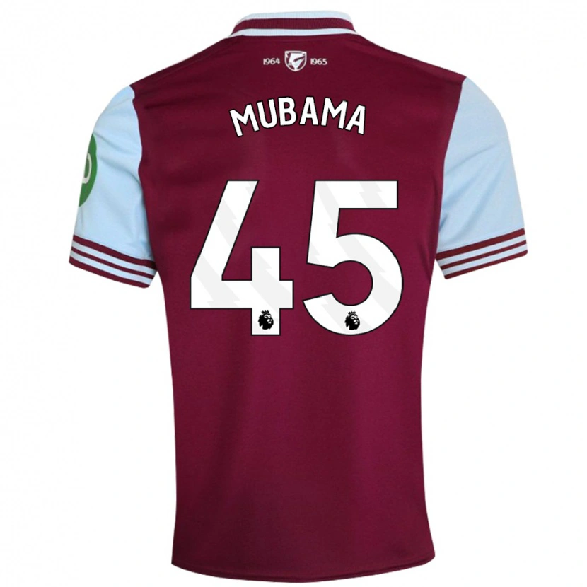 Danxen Kvinder Divin Mubama #45 Mørkerød Hjemmebane Spillertrøjer 2024/25 Trøje T-Shirt