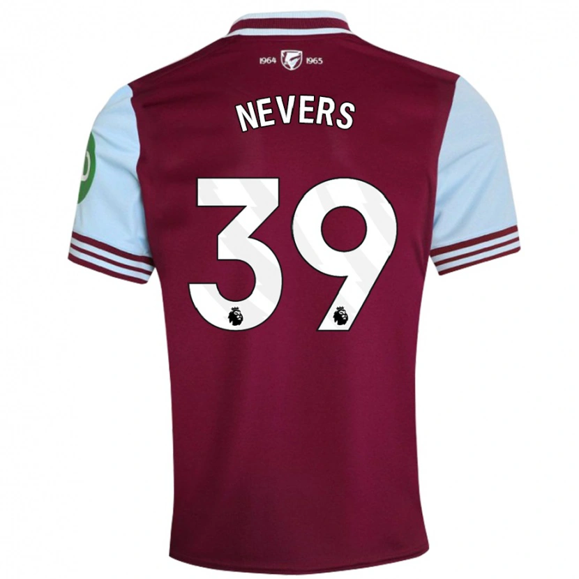 Danxen Kvinder Thierry Nevers #39 Mørkerød Hjemmebane Spillertrøjer 2024/25 Trøje T-Shirt