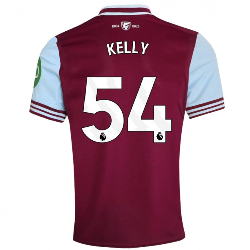 Danxen Kvinder Patrick Kelly #54 Mørkerød Hjemmebane Spillertrøjer 2024/25 Trøje T-Shirt