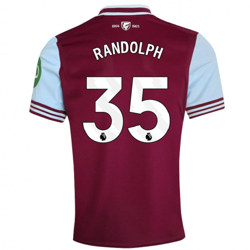 Danxen Kvinder Darren Randolph #35 Mørkerød Hjemmebane Spillertrøjer 2024/25 Trøje T-Shirt