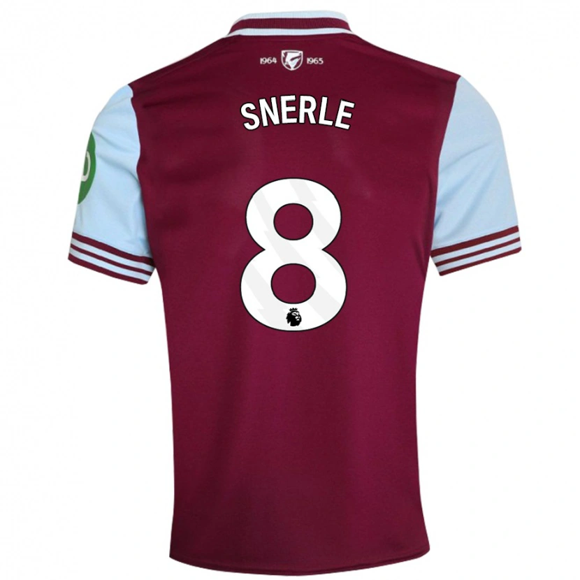 Danxen Kvinder Emma Snerle #8 Mørkerød Hjemmebane Spillertrøjer 2024/25 Trøje T-Shirt