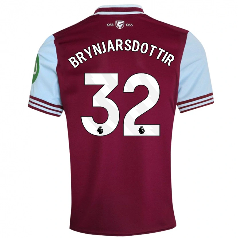 Danxen Kvinder Dagny Brynjarsdottir #32 Mørkerød Hjemmebane Spillertrøjer 2024/25 Trøje T-Shirt