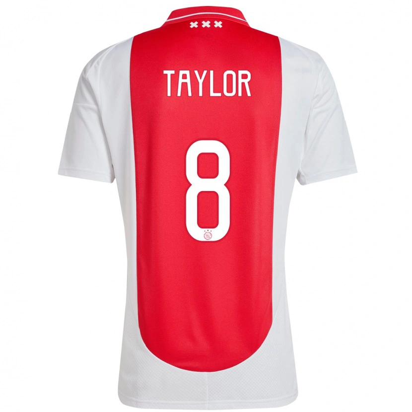 Danxen Kvinder Kenneth Taylor #8 Rød Hvid Hjemmebane Spillertrøjer 2024/25 Trøje T-Shirt