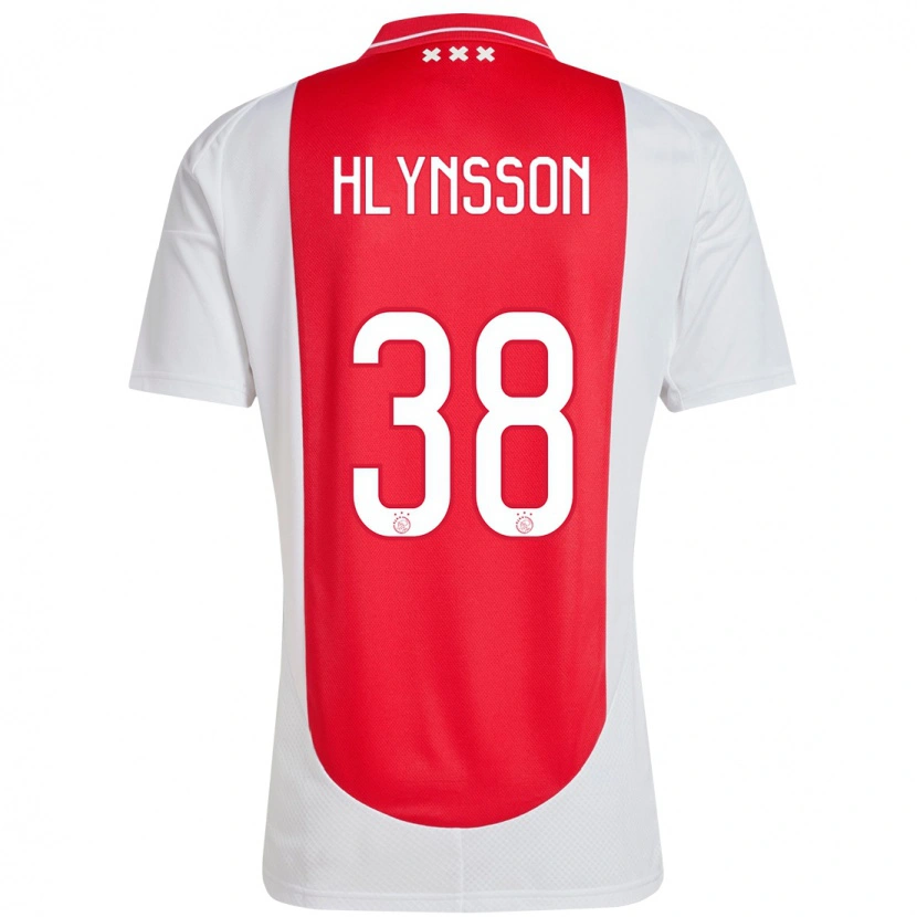 Danxen Kvinder Kristian Hlynsson #38 Rød Hvid Hjemmebane Spillertrøjer 2024/25 Trøje T-Shirt