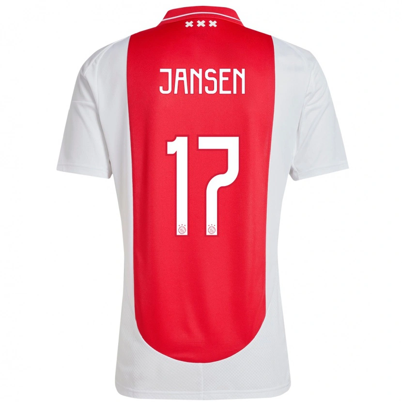 Danxen Kvinder Bente Jansen #17 Rød Hvid Hjemmebane Spillertrøjer 2024/25 Trøje T-Shirt