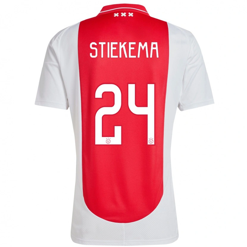Danxen Kvinder Iris Stiekema #24 Rød Hvid Hjemmebane Spillertrøjer 2024/25 Trøje T-Shirt