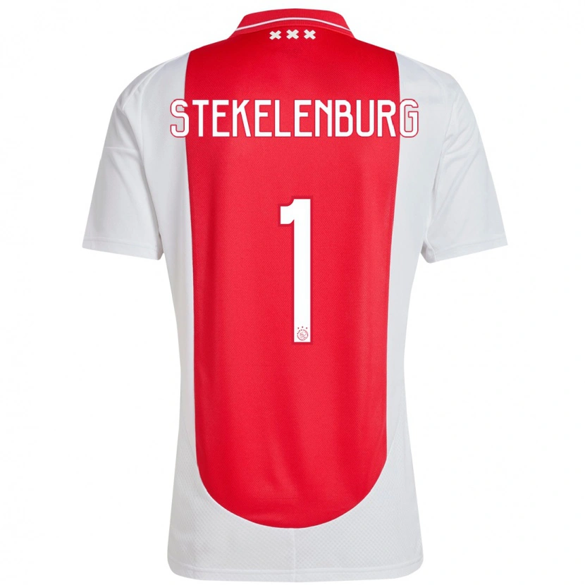 Danxen Kvinder Maarten Stekelenburg #1 Rød Hvid Hjemmebane Spillertrøjer 2024/25 Trøje T-Shirt