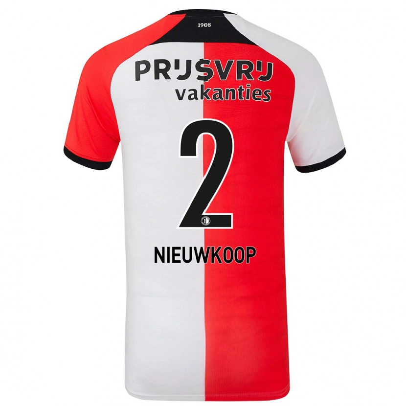 Danxen Kvinder Bart Nieuwkoop #2 Rød Hvid Hjemmebane Spillertrøjer 2024/25 Trøje T-Shirt