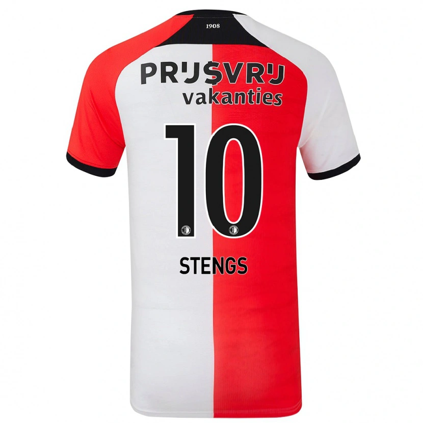 Danxen Kvinder Calvin Stengs #10 Rød Hvid Hjemmebane Spillertrøjer 2024/25 Trøje T-Shirt