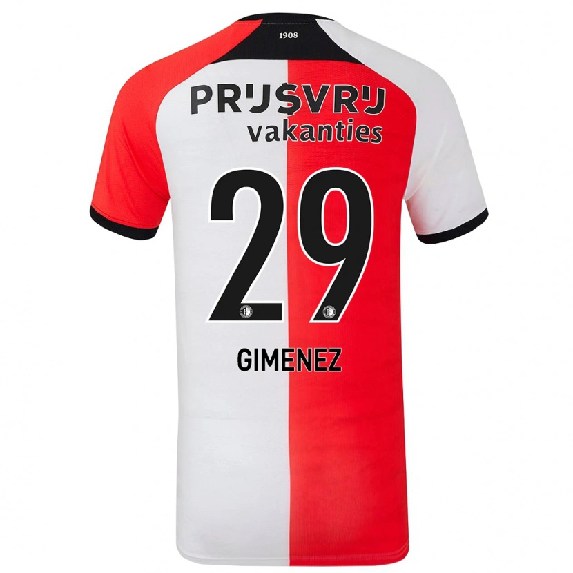 Danxen Kvinder Santiago Gimenez #29 Rød Hvid Hjemmebane Spillertrøjer 2024/25 Trøje T-Shirt