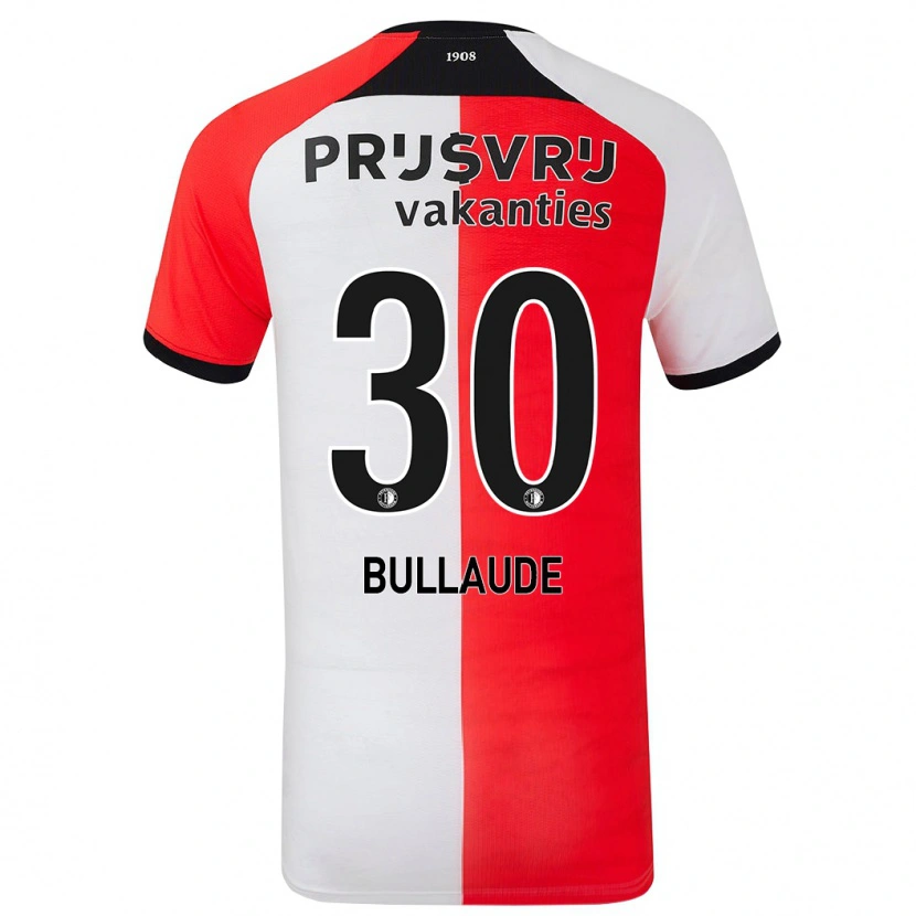 Danxen Kvinder Ezequiel Bullaude #30 Rød Hvid Hjemmebane Spillertrøjer 2024/25 Trøje T-Shirt