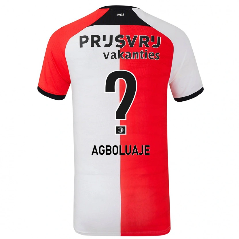 Danxen Kvinder Hakeem Agboluaje #0 Rød Hvid Hjemmebane Spillertrøjer 2024/25 Trøje T-Shirt