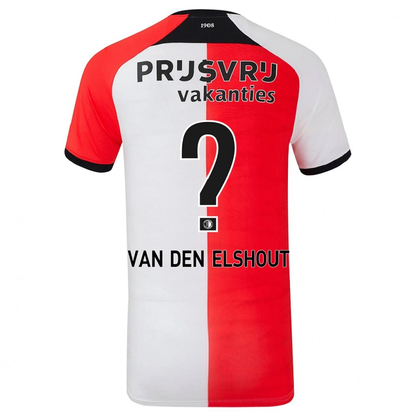 Danxen Kvinder Tobias Van Den Elshout #0 Rød Hvid Hjemmebane Spillertrøjer 2024/25 Trøje T-Shirt