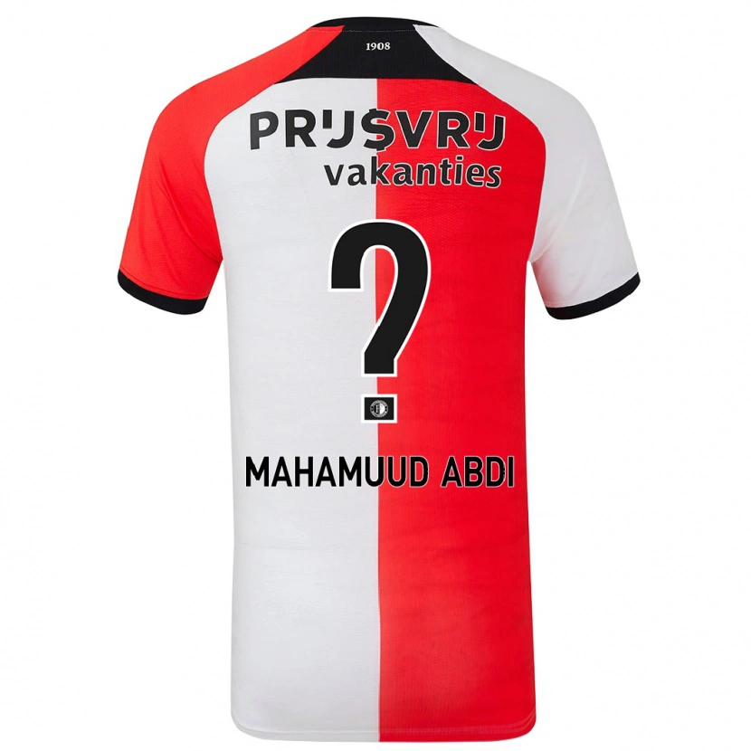 Danxen Kvinder Nuuradiin Mahamuud Abdi #0 Rød Hvid Hjemmebane Spillertrøjer 2024/25 Trøje T-Shirt