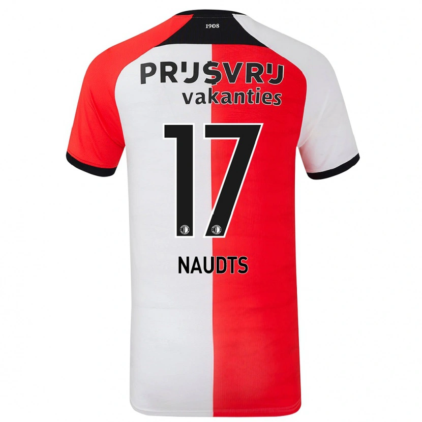 Danxen Kvinder Jamir Naudts #17 Rød Hvid Hjemmebane Spillertrøjer 2024/25 Trøje T-Shirt