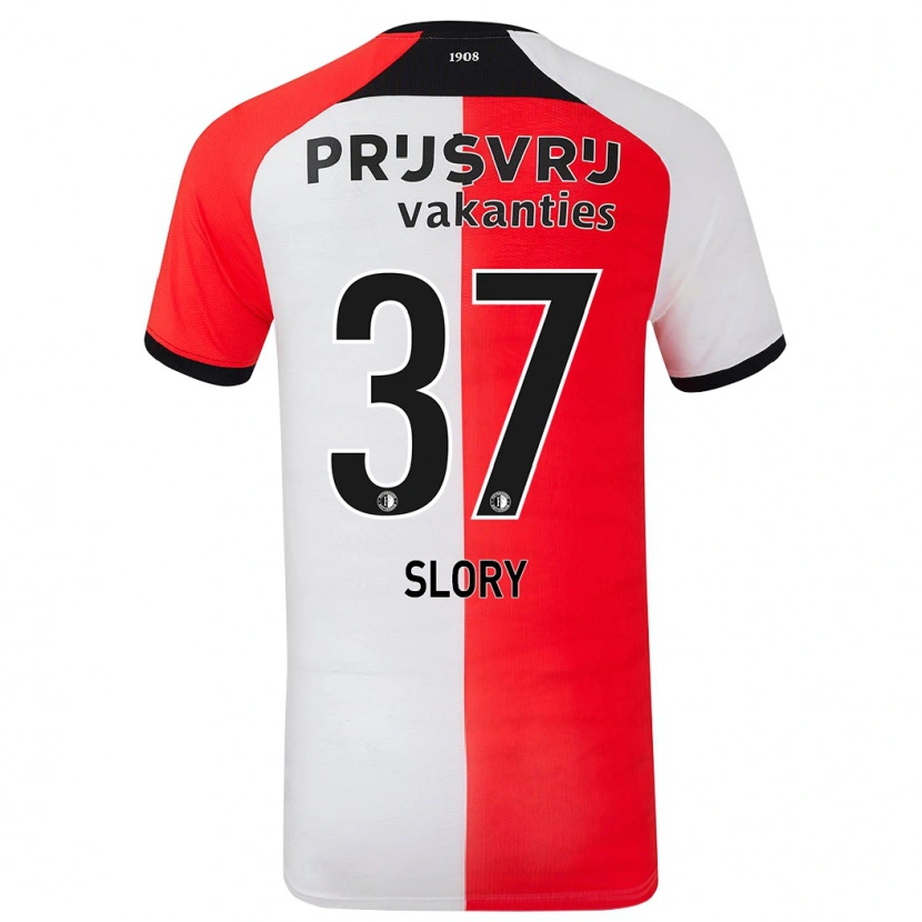 Danxen Kvinder Jaden Slory #37 Rød Hvid Hjemmebane Spillertrøjer 2024/25 Trøje T-Shirt