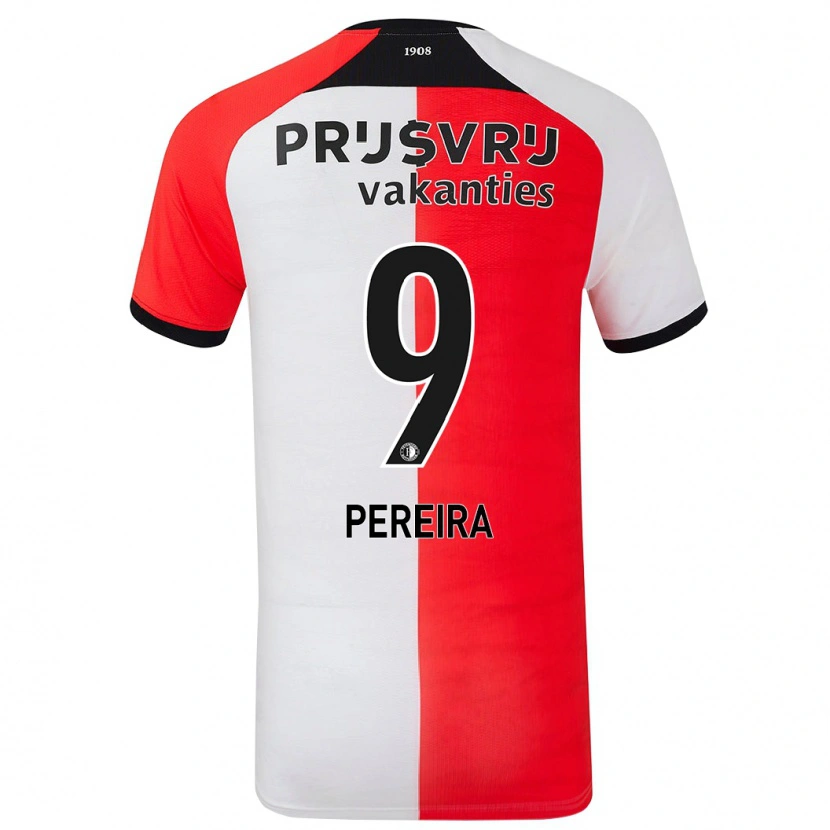 Danxen Kvinder Danilo Pereira #9 Rød Hvid Hjemmebane Spillertrøjer 2024/25 Trøje T-Shirt