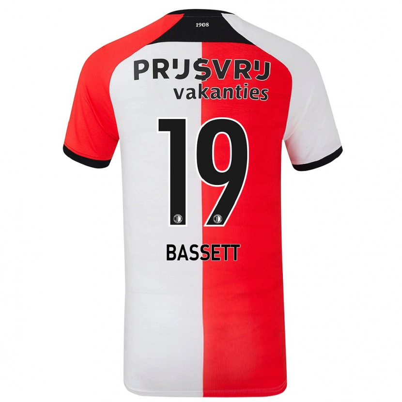 Danxen Kvinder Cole Bassett #19 Rød Hvid Hjemmebane Spillertrøjer 2024/25 Trøje T-Shirt