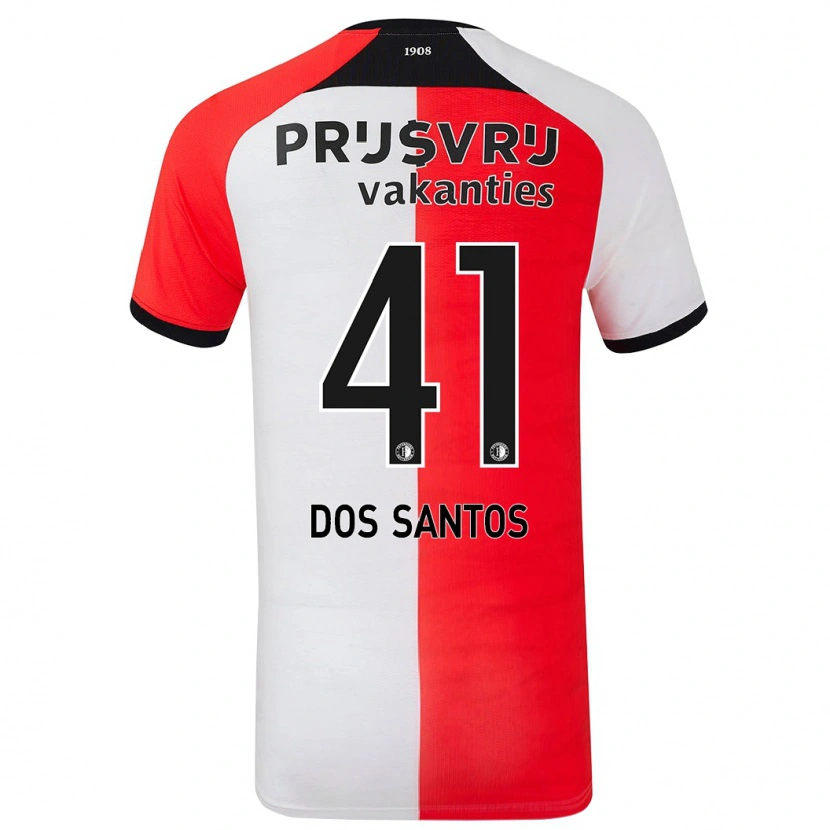 Danxen Kvinder Giuliany Ben-David Dos Santos #41 Rød Hvid Hjemmebane Spillertrøjer 2024/25 Trøje T-Shirt