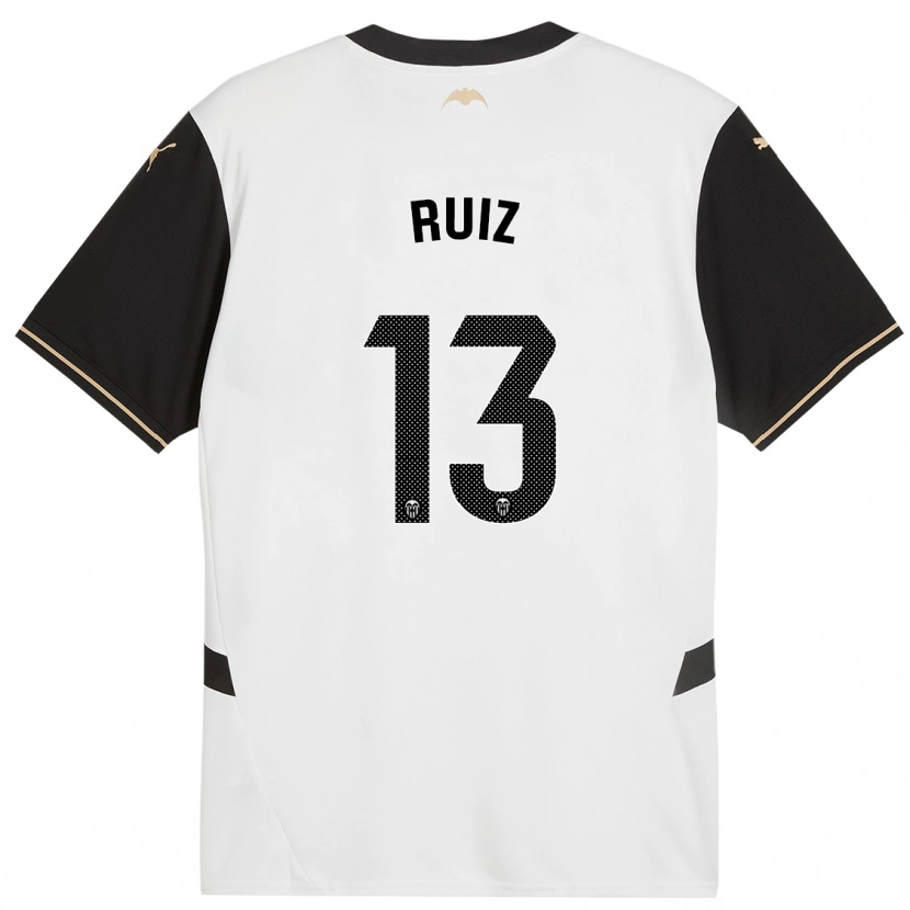 Danxen Kvinder Nil Ruiz #13 Hvid Sort Hjemmebane Spillertrøjer 2024/25 Trøje T-Shirt