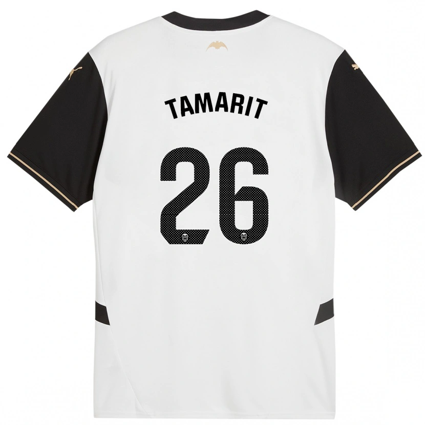 Danxen Kvinder Sara Tamarit #26 Hvid Sort Hjemmebane Spillertrøjer 2024/25 Trøje T-Shirt