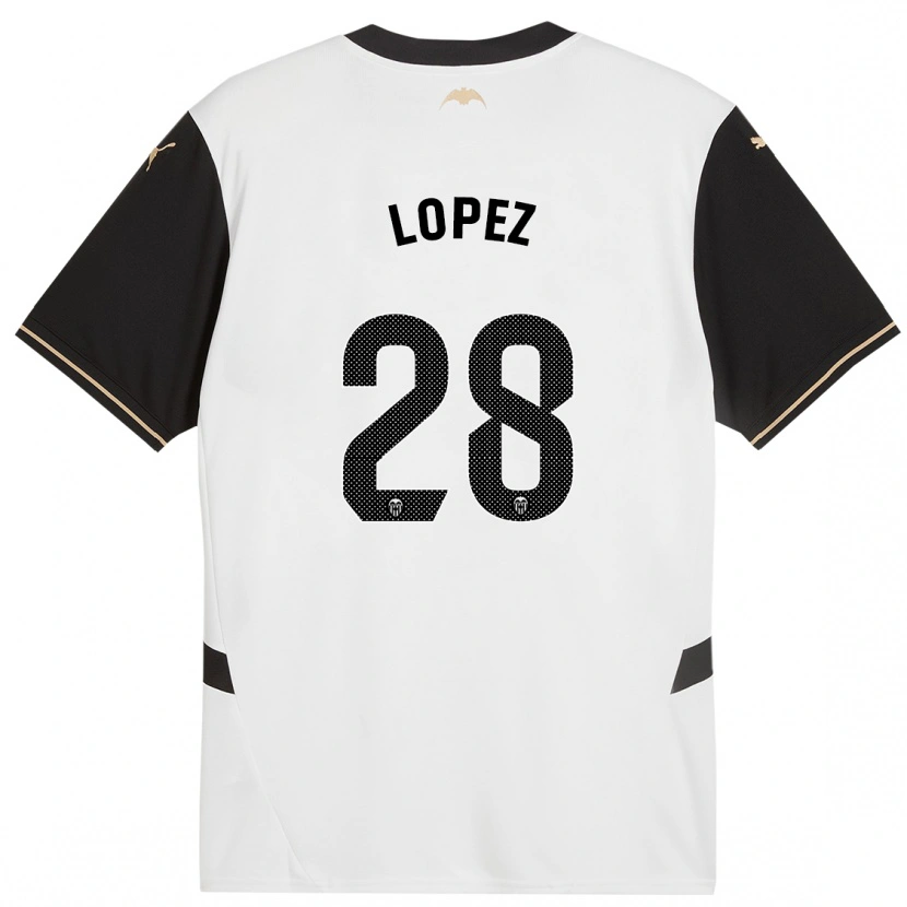 Danxen Kvinder Saray Lopez #28 Hvid Sort Hjemmebane Spillertrøjer 2024/25 Trøje T-Shirt