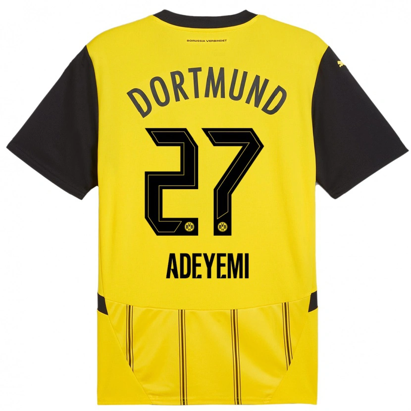 Danxen Kvinder Karim Adeyemi #27 Gul Sort Hjemmebane Spillertrøjer 2024/25 Trøje T-Shirt