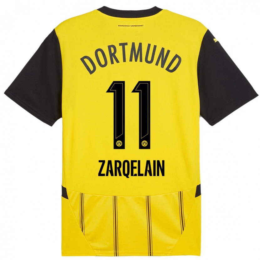 Danxen Kvinder Fadi Zarqelain #11 Gul Sort Hjemmebane Spillertrøjer 2024/25 Trøje T-Shirt