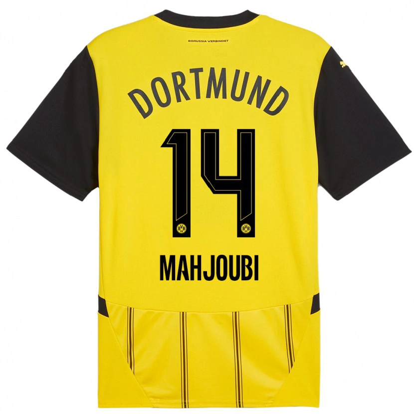 Danxen Kvinder Anas Mahjoubi #14 Gul Sort Hjemmebane Spillertrøjer 2024/25 Trøje T-Shirt
