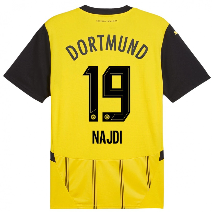 Danxen Kvinder Ahmad Najdi #19 Gul Sort Hjemmebane Spillertrøjer 2024/25 Trøje T-Shirt