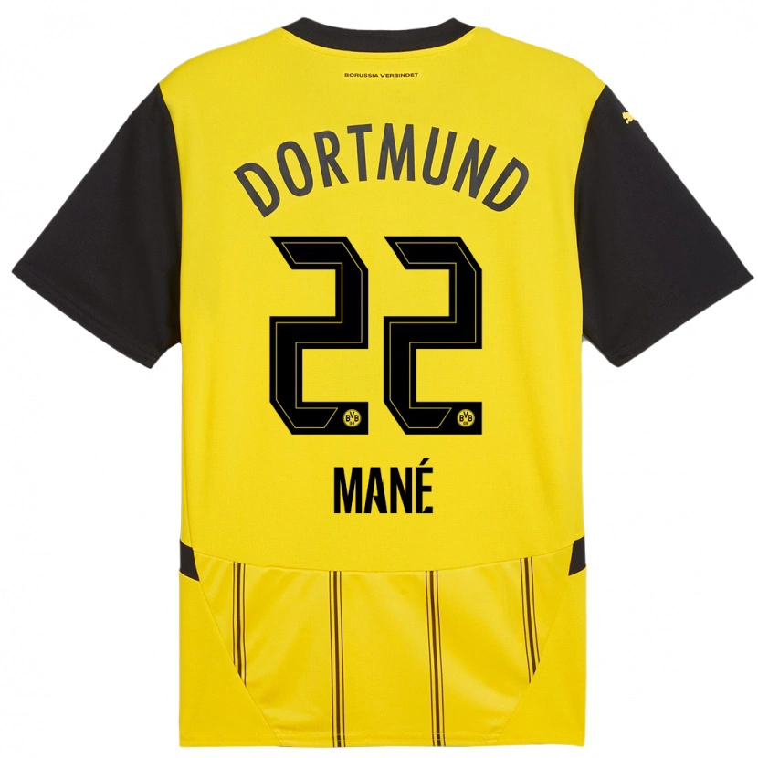 Danxen Kvinder Filippo Mane #22 Gul Sort Hjemmebane Spillertrøjer 2024/25 Trøje T-Shirt