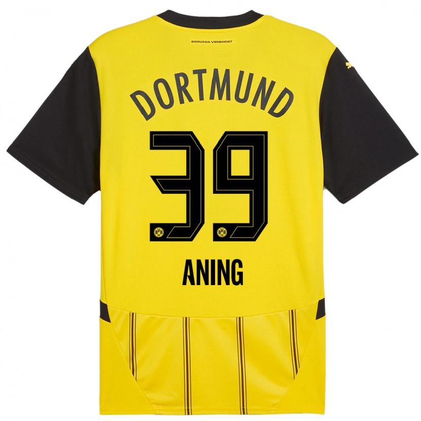 Danxen Kvinder Prince Aning #39 Gul Sort Hjemmebane Spillertrøjer 2024/25 Trøje T-Shirt
