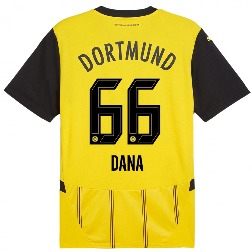 Danxen Kvinder Bleckmann Dana #66 Gul Sort Hjemmebane Spillertrøjer 2024/25 Trøje T-Shirt
