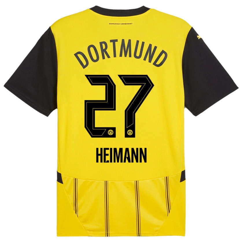 Danxen Kvinder Wesley Heimann #27 Gul Sort Hjemmebane Spillertrøjer 2024/25 Trøje T-Shirt
