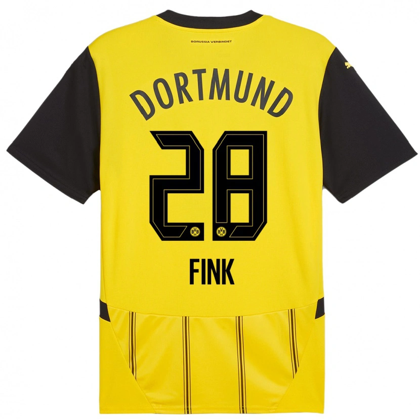 Danxen Kvinder Bradley Fink #28 Gul Sort Hjemmebane Spillertrøjer 2024/25 Trøje T-Shirt