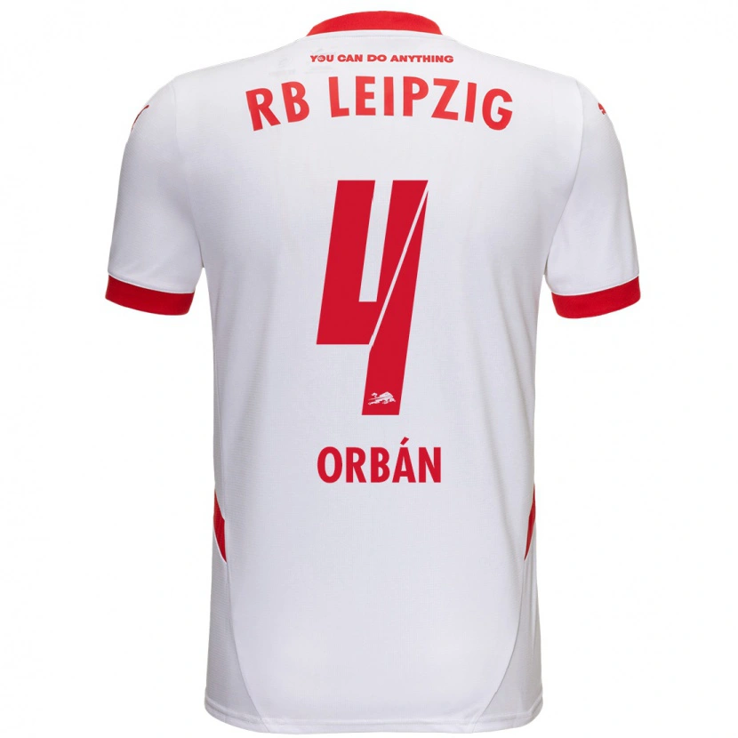 Danxen Kvinder Willi Orbán #4 Hvid Rød Hjemmebane Spillertrøjer 2024/25 Trøje T-Shirt