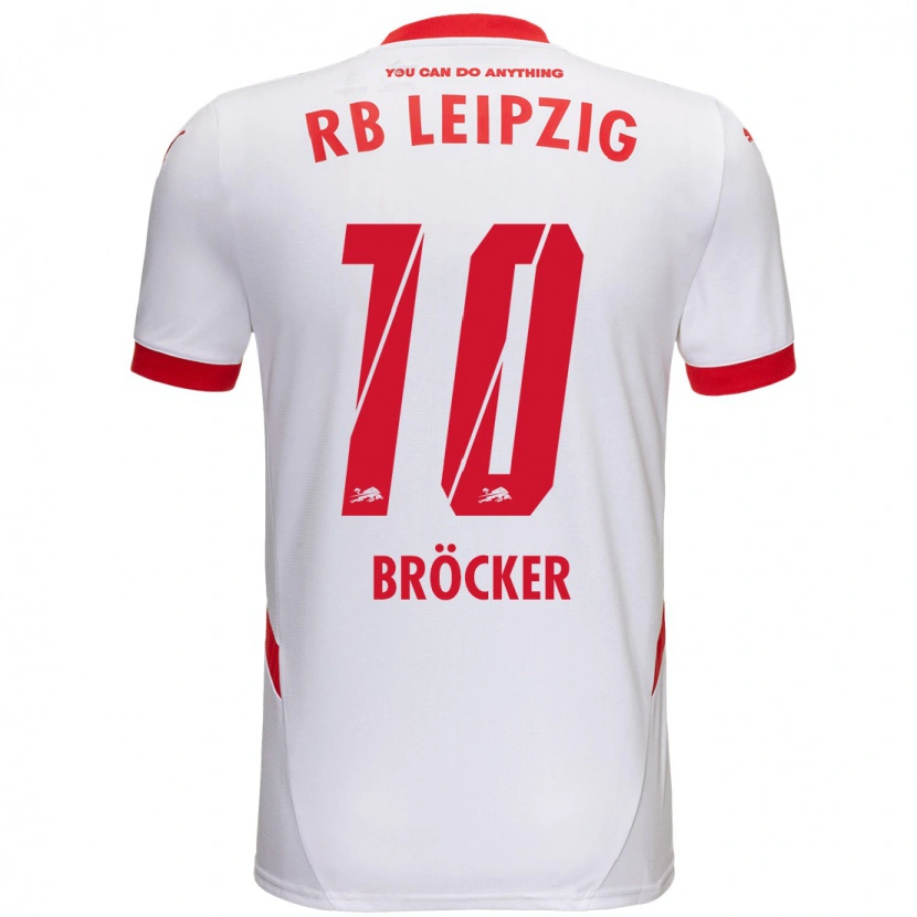 Danxen Kvinder Mads Bröcker #10 Hvid Rød Hjemmebane Spillertrøjer 2024/25 Trøje T-Shirt
