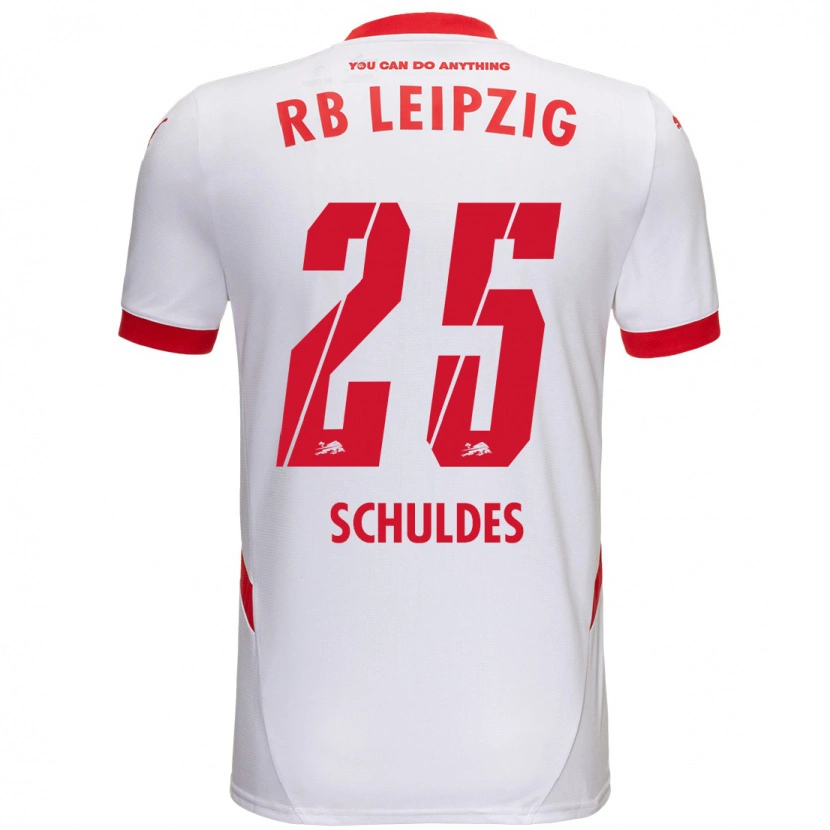 Danxen Kvinder Jamie Schuldes #25 Hvid Rød Hjemmebane Spillertrøjer 2024/25 Trøje T-Shirt