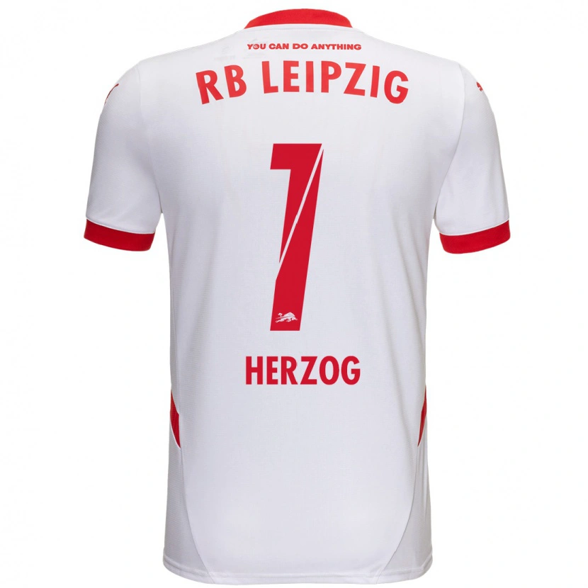 Danxen Kvinder Elvira Herzog #1 Hvid Rød Hjemmebane Spillertrøjer 2024/25 Trøje T-Shirt