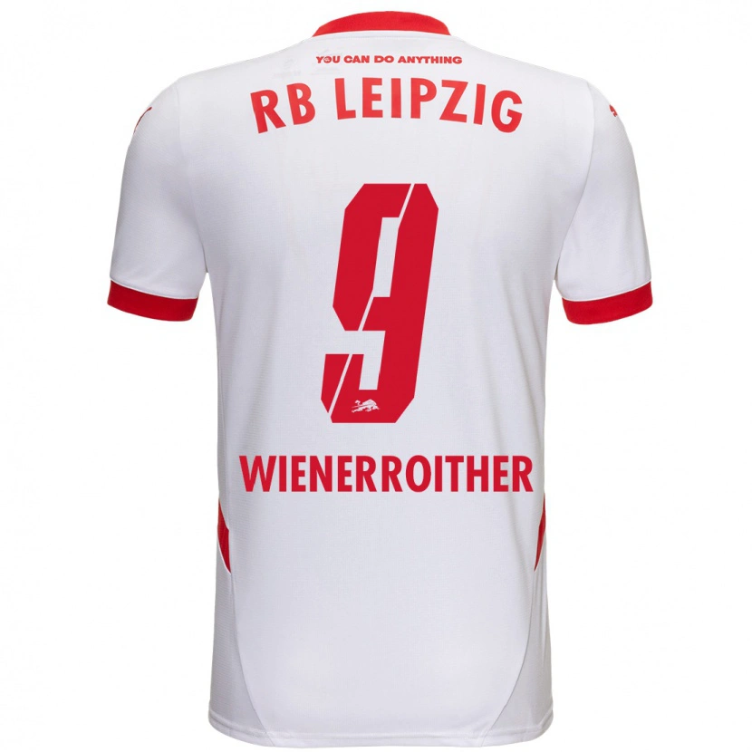 Danxen Kvinder Katja Wienerroither #9 Hvid Rød Hjemmebane Spillertrøjer 2024/25 Trøje T-Shirt