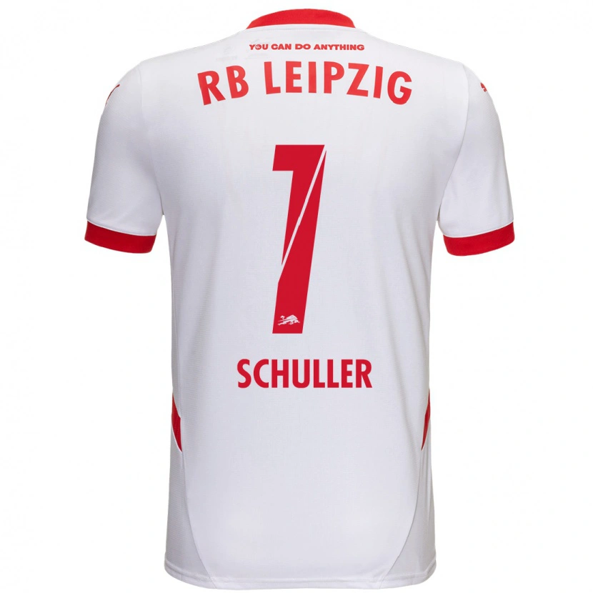 Danxen Kvinder Gina Schüller #1 Hvid Rød Hjemmebane Spillertrøjer 2024/25 Trøje T-Shirt