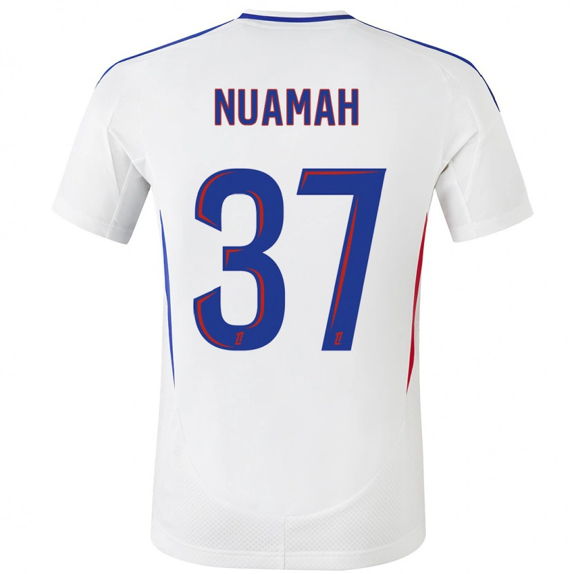 Danxen Kvinder Ernest Nuamah #37 Hvid Blå Hjemmebane Spillertrøjer 2024/25 Trøje T-Shirt