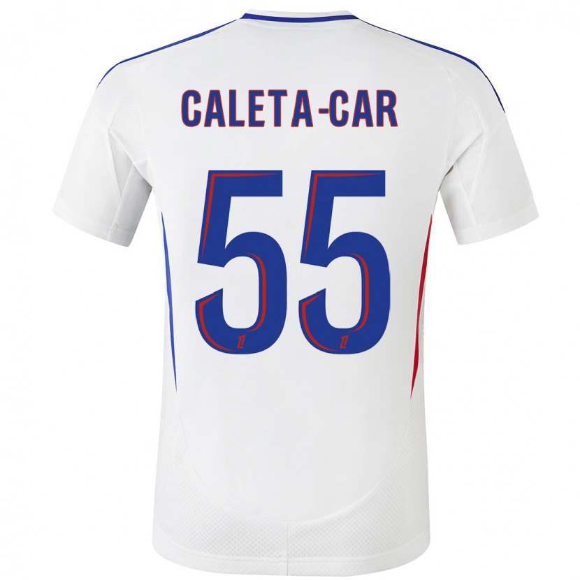 Danxen Kvinder Duje Caleta-Car #55 Hvid Blå Hjemmebane Spillertrøjer 2024/25 Trøje T-Shirt