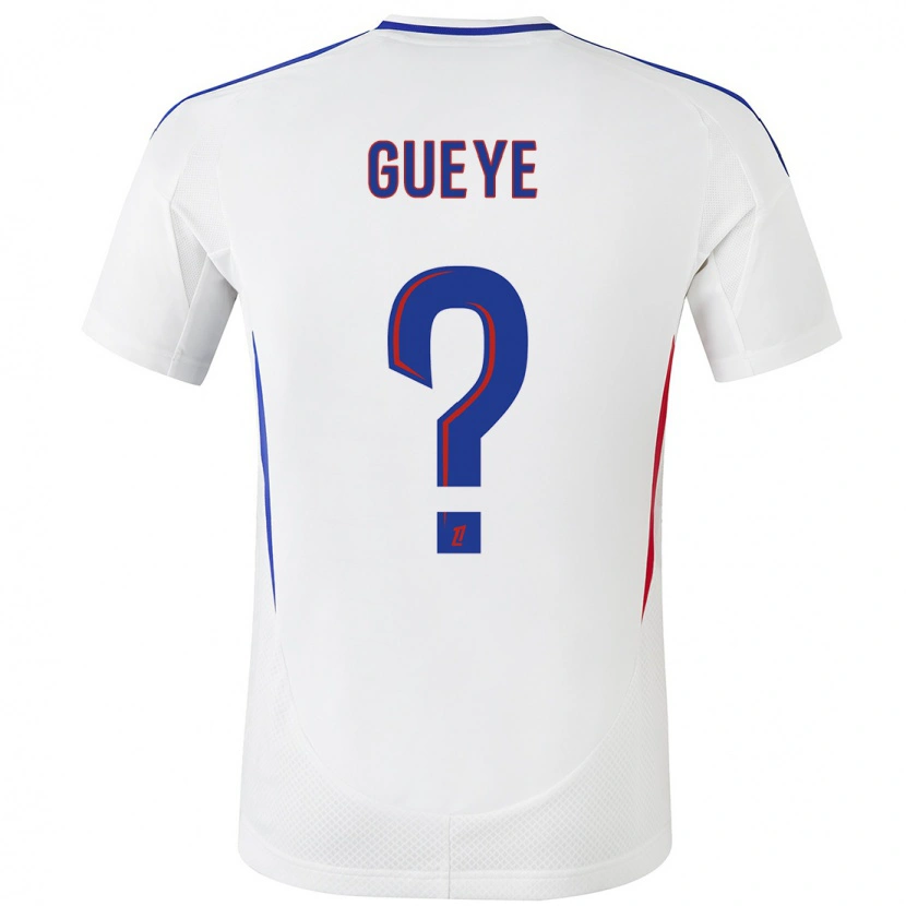 Danxen Kvinder Thiema Gueye #0 Hvid Blå Hjemmebane Spillertrøjer 2024/25 Trøje T-Shirt