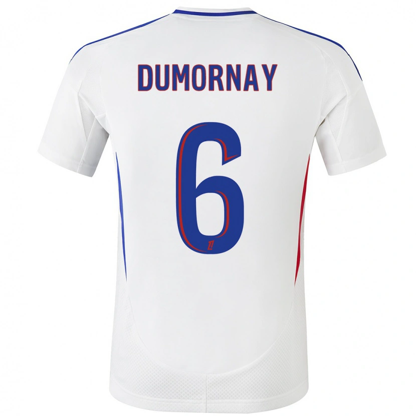 Danxen Kvinder Melchie Dumornay #6 Hvid Blå Hjemmebane Spillertrøjer 2024/25 Trøje T-Shirt