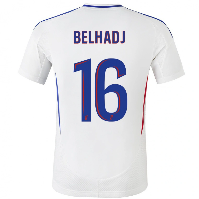 Danxen Kvinder Féerine Belhadj #16 Hvid Blå Hjemmebane Spillertrøjer 2024/25 Trøje T-Shirt