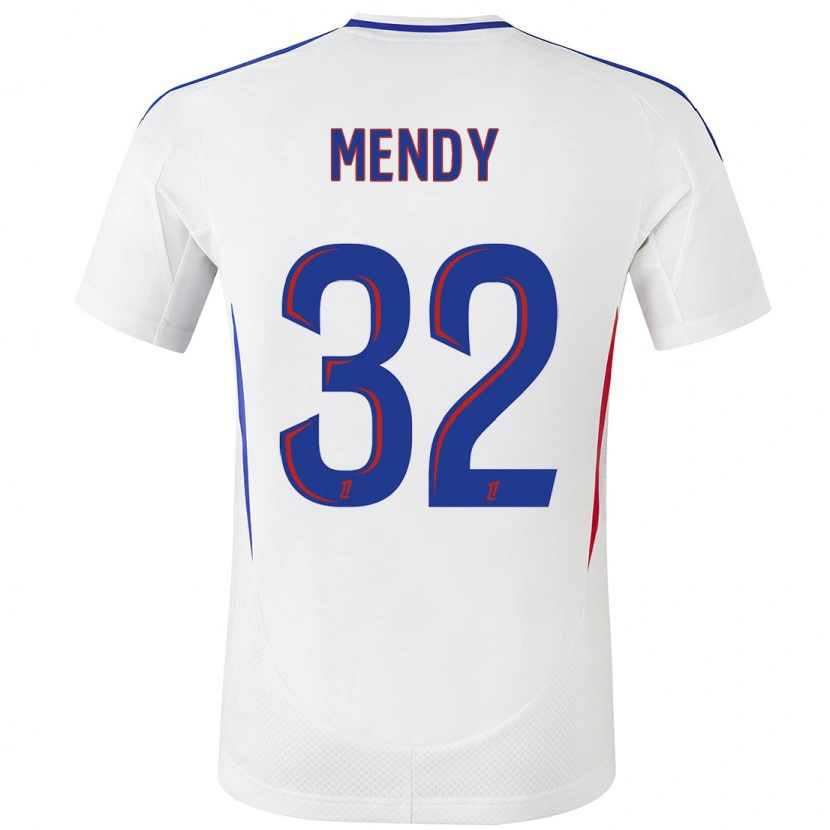 Danxen Kvinder Maeline Mendy #32 Hvid Blå Hjemmebane Spillertrøjer 2024/25 Trøje T-Shirt