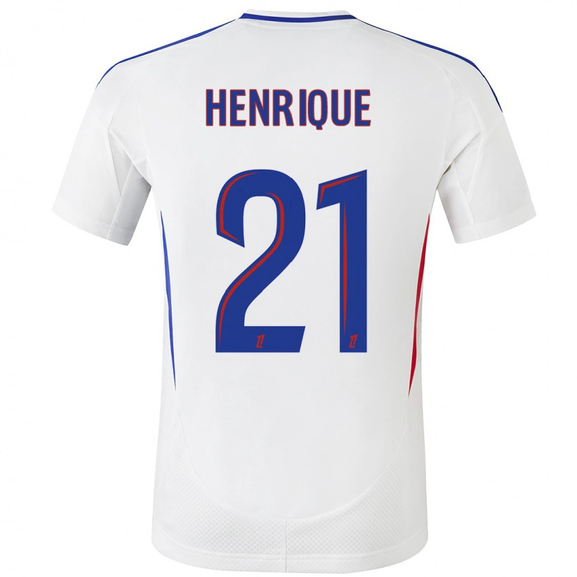 Danxen Kvinder Henrique Silva #21 Hvid Blå Hjemmebane Spillertrøjer 2024/25 Trøje T-Shirt