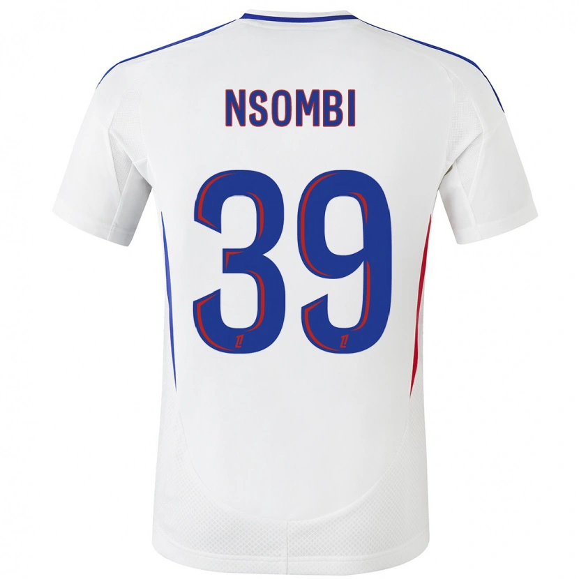 Danxen Kvinder Gael Nsombi #39 Hvid Blå Hjemmebane Spillertrøjer 2024/25 Trøje T-Shirt