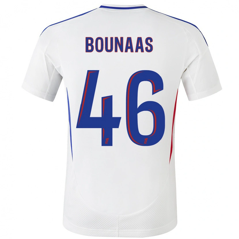 Danxen Kvinder Idris Bounaas #46 Hvid Blå Hjemmebane Spillertrøjer 2024/25 Trøje T-Shirt